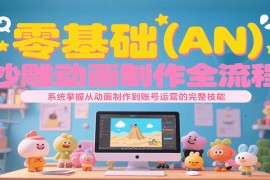 零基础（AN）沙雕动画制作全流程，系统掌握从动画制作到账号运营的完整技能