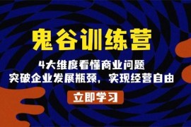 鬼谷训练营，4大维度看懂商业问题，突破企业发展瓶颈，实现经营自由