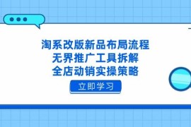 淘宝改版新品布局流程，无界推广工具拆解，全店动销实操策略