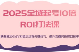 2025全域起号10倍ROI打法课，掌握增加GMV和稳定运营关键技巧，提升直播间投资回报率