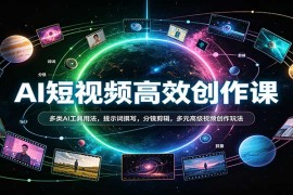 2026AI短视频创作全阶课：工具实操+提示词技巧+分镜剪辑+多场景实战玩法