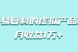 简单易复制，月收益1万+的虚拟产品项目，实战玩法详解