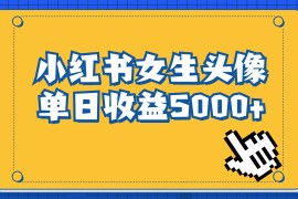 长期稳定项目，小红书女生头像号，最高单日收益5000+，适合在家做的副业项目