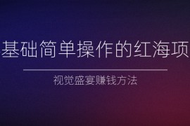 零基础简单操作的红海项目，视觉盛宴赚钱方法