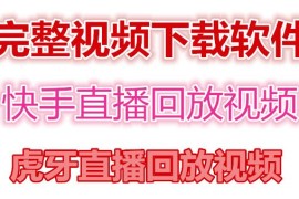 快手直播回放视频/虎牙直播回放视频完整下载(电脑软件+视频教程) 