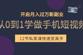 从0到1学做手机短视频：小白快速变高手，开启月入过万新副业 