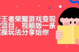 抖音王者荣耀游戏变现副业项目，视频版一条龙实操玩法分享给你