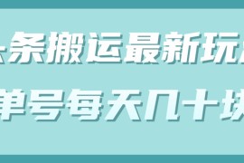 头条中视频搬运最新玩法，单号每天几十块（附批量软件）