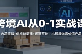 跨境AI从0-1实战课：选品策略+供应链搭建+运营落地，小预算做高价值产品