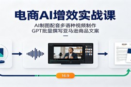 电商AI增效实战课：AI制图配音多语种视频制作，GPT批量撰写亚马逊商品文案