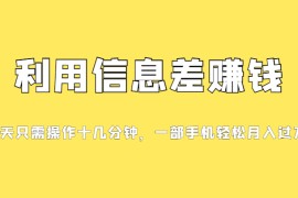 利用信息差赚钱，每天只需操作十几分钟，一部手机轻松月入过万