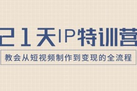 21天IP特训营，教会从短视频制作到变现的全流程