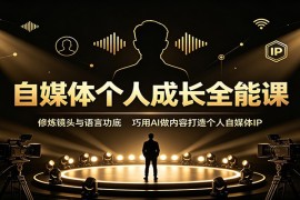 自媒体个人成长全能课：修炼镜头与语言功底，巧用AI做内容打造个人自媒体IP