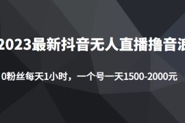 最新抖音无人直播撸音浪项目，0粉丝每天1小时，一个号一天1500-2000元