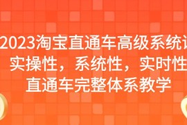 2023淘宝直通车高级系统课，实操性，系统性，实时性，直通车完整体系教学