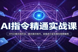 AI指令实战进阶课：掌握RTGO提示词方法 解锁多行业图文视频生成技巧