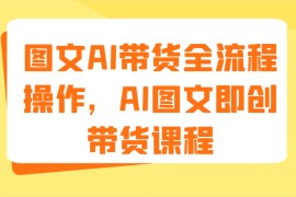 图文AI带货全流程操作，AI图文即创带货课程（9节）