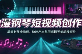 动漫钢琴短视频创作全流程课：从零打造氛围感二次元钢琴短片