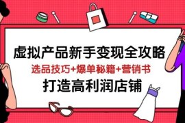 虚拟产品新手变现全攻略，选品技巧+爆单秘籍+营销书，打造高利润店铺