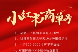 小红书商单号AI轻松制作PLOG图文，金主爸爸商单接到手软，矩阵n个账号 月入10W+