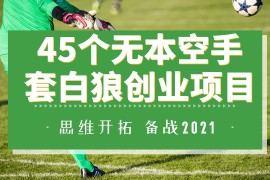  45个无本空手套白狼的创业项目，每一个都能实现月入10000+