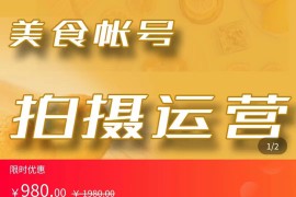 美食账号拍摄运营系统课 拍摄技能，剪辑技能，起号技能（价值980元）