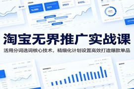 淘宝无界推广实战课：活用分词选词核心技术，精细化计划设置高效打造爆款单品