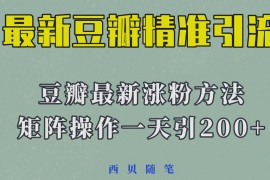 最新的豆瓣引流方法，矩阵操作，一天引流200+