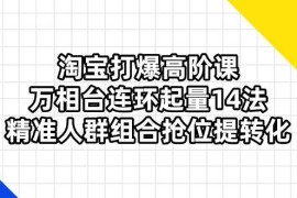 淘宝打爆高阶课：万相台连环起量14法，精准人群组合抢位提转化