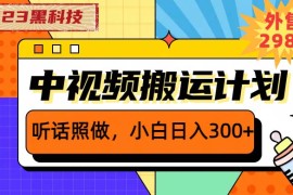 黑科技操作中视频撸收益，听话照做小白日入300+的项目