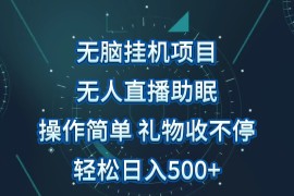 无人直播助眠项目，无脑挂机，操作简单，解放双手，礼物刷不停