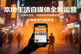 本地生活自媒体全案运营，从账号定位、内容创作到流量变现与商家合作实战课