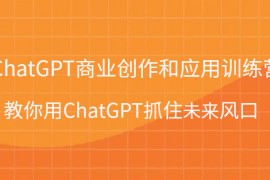 ChatGPT商业创作和应用训练营，教你用ChatGPT抓住未来风口