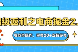 快递淘金系列；超级返利之电商掘金2.0，零成本操作，单号20+支持多号