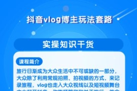 抖音vlog博主玩法套路详解，既能玩又能轻松赚钱的短视频玩法
