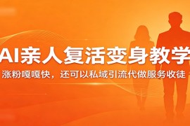 AI亲人复活变身教学，涨粉嘎嘎快，还可以私域引流代做服务收徒
