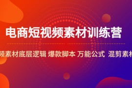 电商短视频素材训练营：短视频素材底层逻辑 爆款脚本 万能公式 混剪素材等