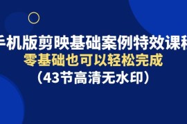 手机版剪映基础案例特效课程，零基础也可以轻松完成
