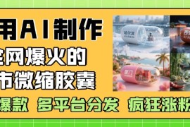 利用AI制作全网爆火的城市微缩胶囊，条条爆款， 多平台分发，疯狂涨粉变现