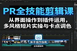 PR全技能剪辑课：从界面操作到插件运用，多风格短片实操与卡点调色