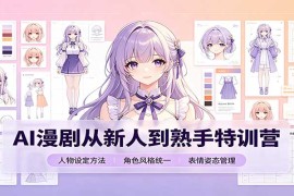 AI漫剧从新人到熟手特训营：剧本分镜创作，提示词模板，人物设定与工具资源