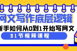 网文写作底层逻辑，新手如何从0到1开始写网文（31节课）