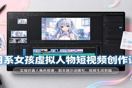 AI日系虚拟女孩短视频创业课：仿真人搭建+剧本提示词+生成剪辑全流程实操