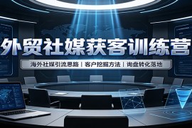 外贸社媒获客训练营：海外社媒引流思路，客户挖掘方法，询盘转化落地