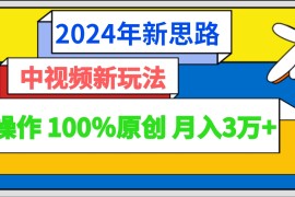 2024年新思路 中视频新玩法AI操作 100%原创月入3万+