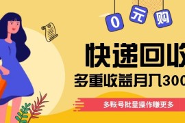 快递回收多重收益玩法，多账号批量操作，新手小白也能搬砖月入3000+！