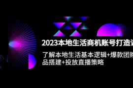 本地同城生活商机账号打造课，基本逻辑+爆款团购品搭建+投放直播策略