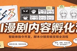 2026 AI漫剧内容孵化营：从智能体指令开发到剪辑变现全链路实战