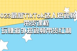 最新TikTok·达人短视频带货课程，玩赚海外短视频带货·红利