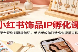 小红书饰品IP孵化课：从平台规则到爆款笔记，手把手教你打造高变现垂直账号